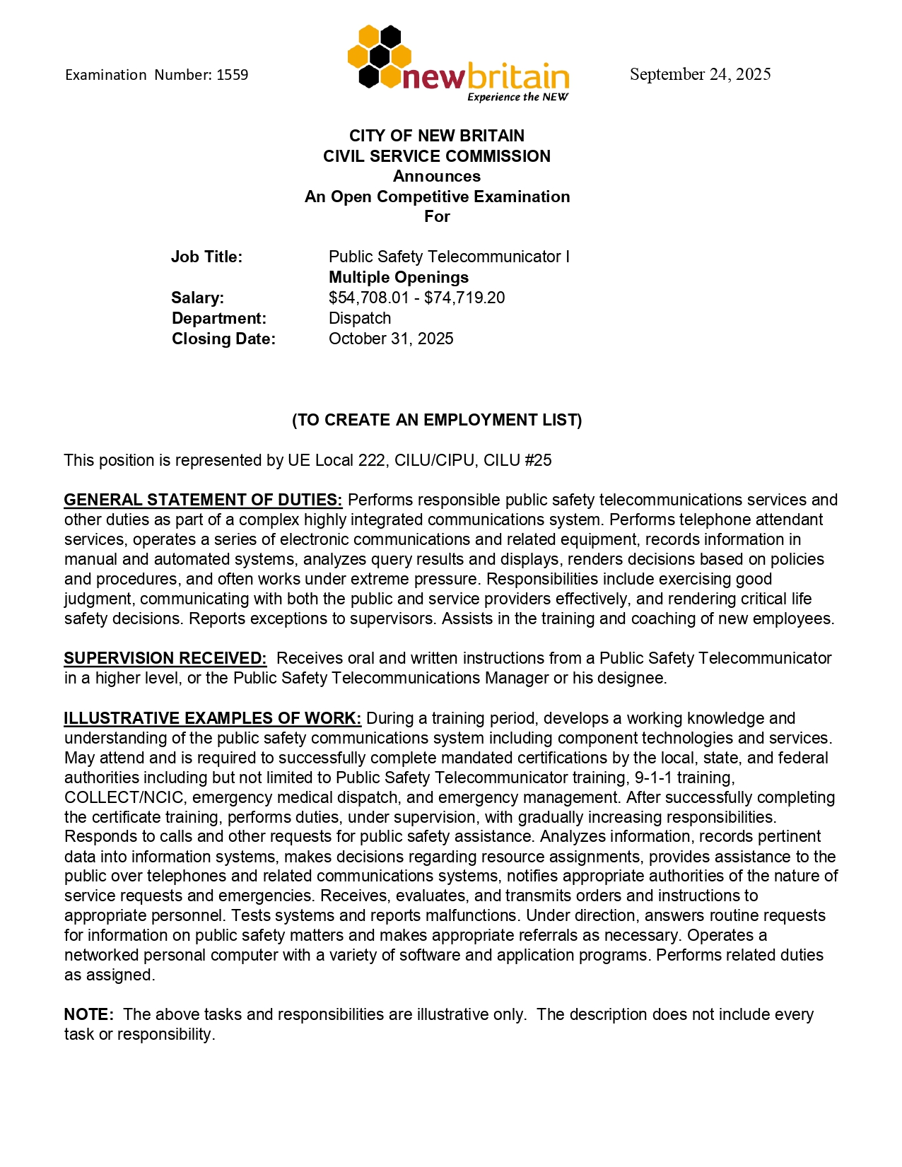 New Britain Public Safety Telecommunications Center, CT 