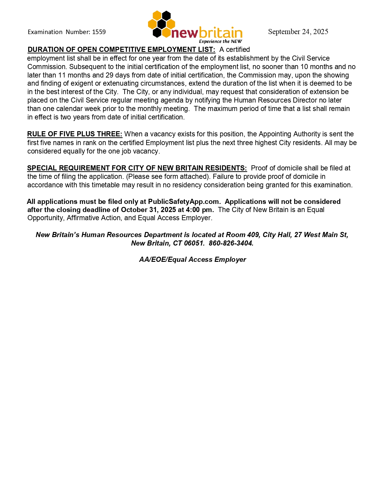 New Britain Public Safety Telecommunications Center, CT 