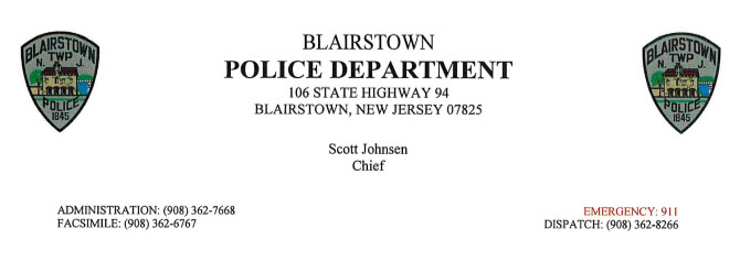 Blairstown Police Department, NJ 